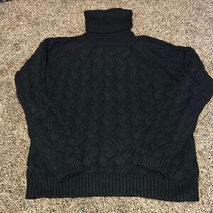 VENUS Black Knit Wear Thick Turtle Neck (Women's XS)